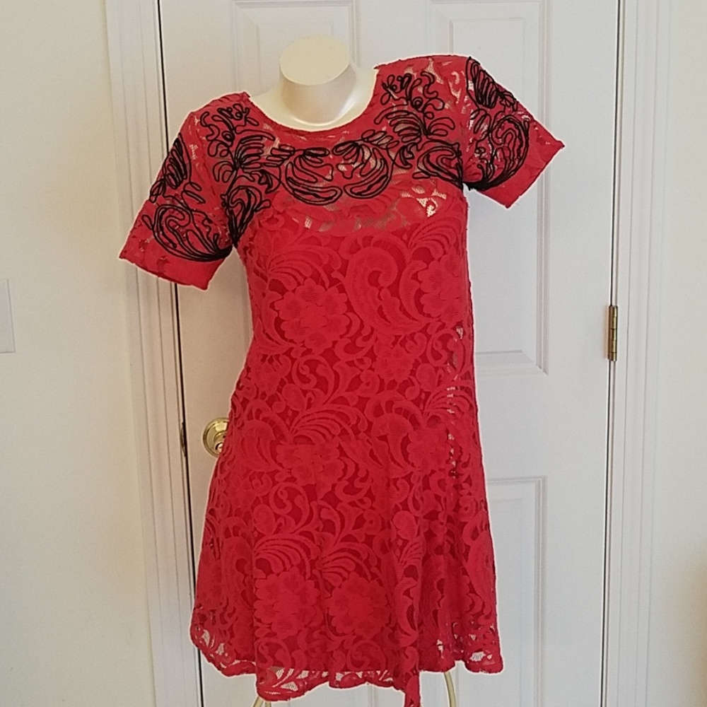 Free People red lace dress M Y2k
